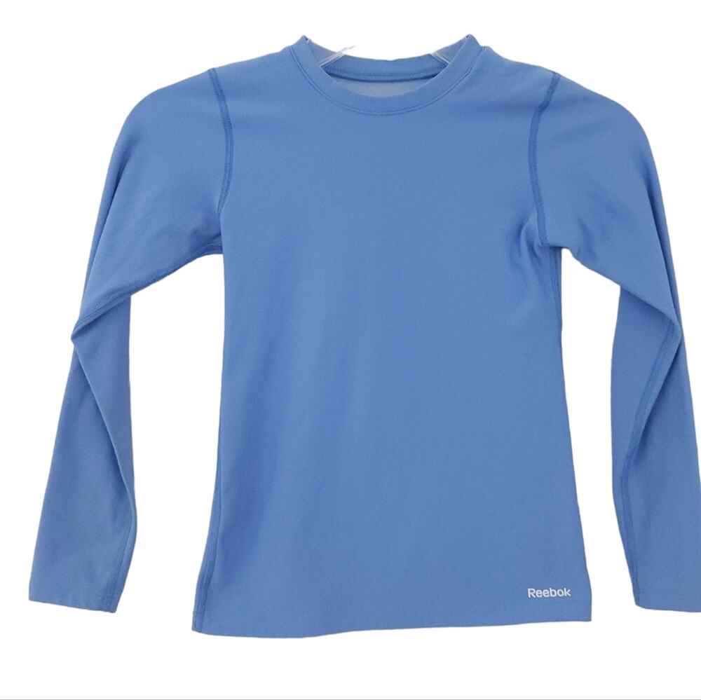 Reebok Long Sleeve Athletic Top Small 8-10 Blue Girls Shirt Athletic Athleisure
